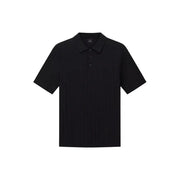 Armani Exchange Schwarzes Herren-Polohemd mit kurzen Ärmeln, klassischem Kragen und Dreiknopfleiste, aus 100 % Baumwolle