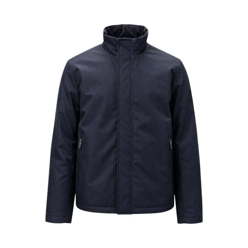 Armani Exchange Herren-Polyesterblazer, schwarz mit dunkelblauen Details, elegantem, modernem, wasserdichtem Schnitt, hohem Kragen, Reißverschlusstaschen