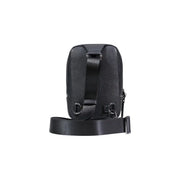 Armani Exchange Schwarze Herren-Schultertasche aus genarbtem Leder, Crossbody-Bag mit verstellbarem Riemen und Metallbeschlägen, 15 x 20 x 6 cm