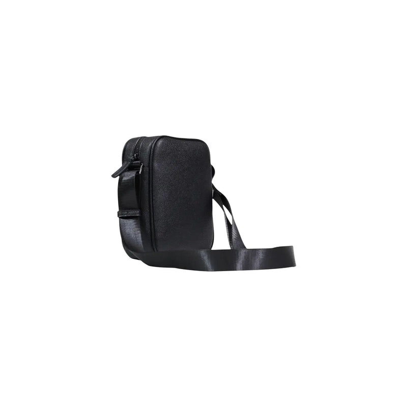 Armani Exchange Schwarze Herren-Schultertasche aus genarbtem Leder mit elegantem, minimalistischem Design und verstellbarem Schultergurt