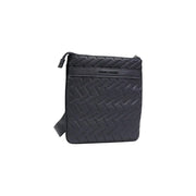 Schwarz Armani Exchange Herren-Schultertasche mit gesteppter, gewebter Polyesterstruktur und minimalistischem Crossbody-Design, 23 x 23 x 2 cm