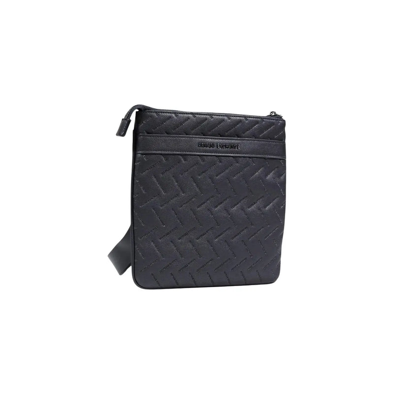 Schwarz Armani Exchange Herren-Schultertasche mit gesteppter, gewebter Polyesterstruktur und minimalistischem Crossbody-Design, 23 x 23 x 2 cm