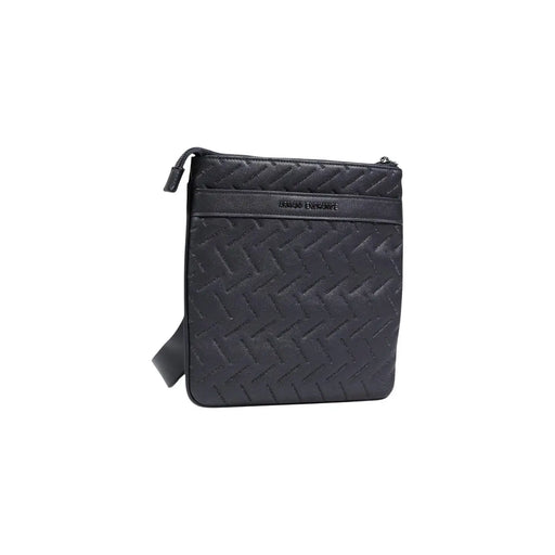 Schwarz Armani Exchange Herren-Schultertasche mit gesteppter, gewebter Polyesterstruktur und minimalistischem Crossbody-Design, 23 x 23 x 2 cm