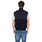 Zweifarbige Fleeceweste in Marineblau und Weiß mit hohem Kragen von Armani Exchange aus Baumwolle für Männer