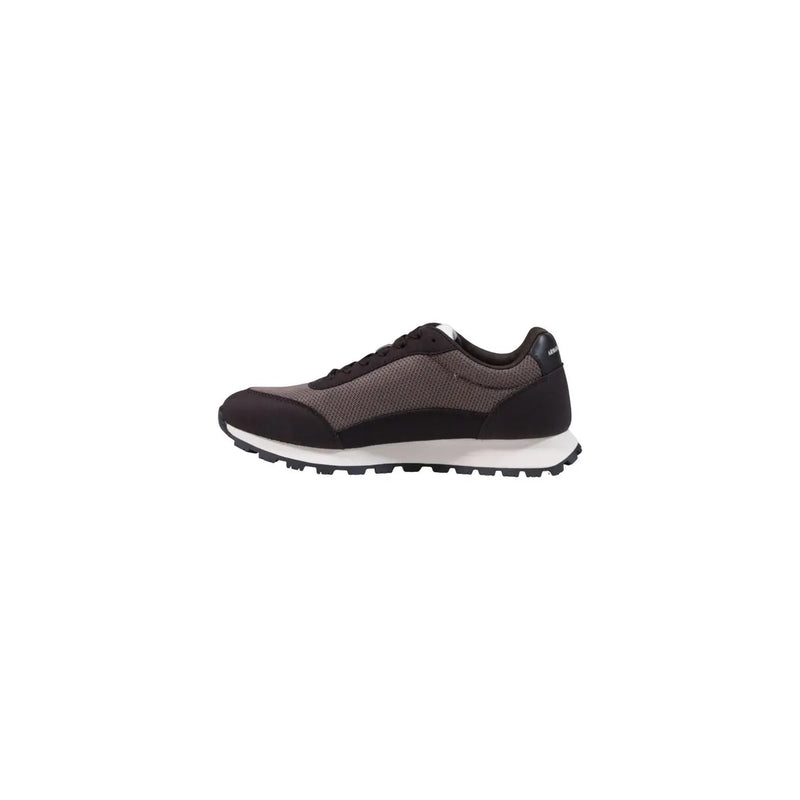 Armani Exchange Herren-Sneaker, schwarz-graues Mesh-Obermaterial mit weißer Zwischensohle aus Polyester, für sportliche Aktivitäten