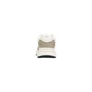 Armani Exchange Herren-Sneaker aus weißem und beigem Polyester mit klobiger Sohle und grüner Schnürung