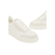 Armani Exchange Weiße Herren-Sneaker aus Polyurethan mit Schnürung, klarem, minimalistischem Design und dezenten Kontrastnähten