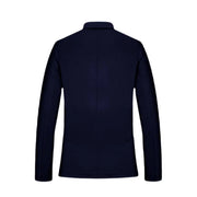Navy blue tailored Armani Exchange men spring summer long blazer with classic collar and front pockets