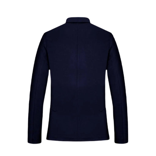 Navy blue tailored Armani Exchange men spring summer long blazer with classic collar and front pockets