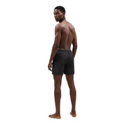 Armani Exchange Herren-Badehose aus schwarzem Polyester mit dezentem geometrischem Muster