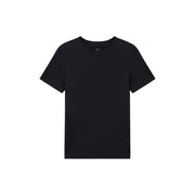 Armani Exchange Männer t-shirt Schwarzes Kurzarmhemd aus Baumwolle mit dezentem Axt-Logo am Halsausschnitt