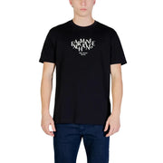 Schwarze Baumwolle Armani Exchange Männer t-shirt mit einem weißen Logo und dem darunter stehenden Text „Milan New York 1978“