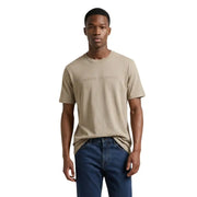 Beige Armani Exchange Herren-T-Shirt mit dezentem Logodruck aus 100 % Baumwolle, geeignet für die Freizeit.