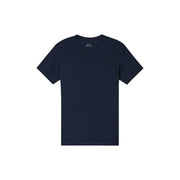Navy blue cotton Armani Exchange men t-shirt with minimalist design and subtle brand logo at the neckline