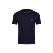 Marineblau Armani Exchange Männer t-shirt mit weißem Besatz und dezenter Logostickerei aus einem Baumwollmischgewebe