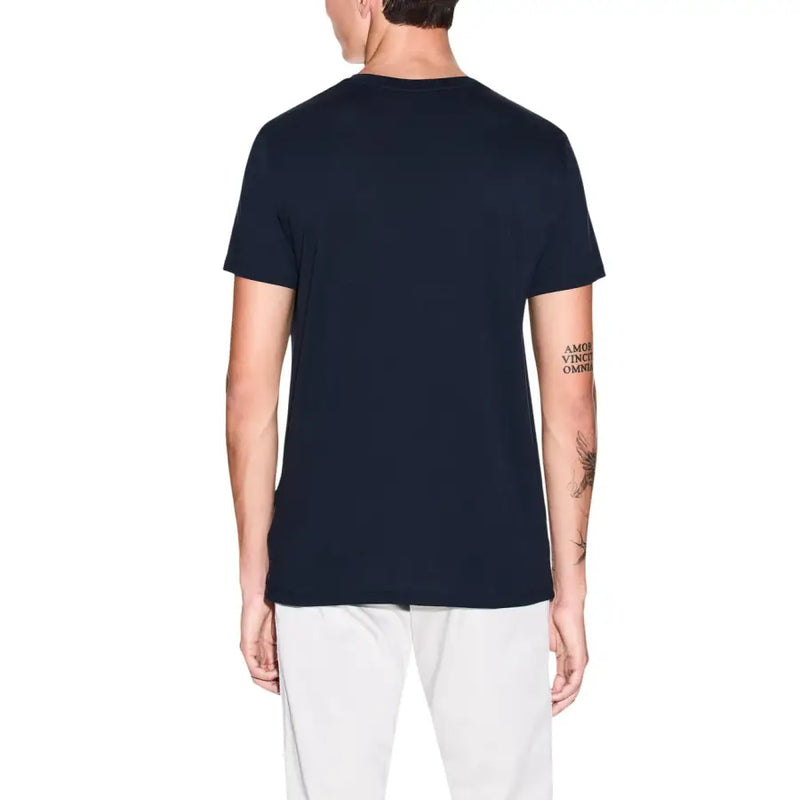 Armani Exchange Herren marineblaues Kurzarm-Rundhals-Shirt t-shirt Aus Baumwolle gefertigt, für den Alltag.