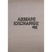 Beige Armani Exchange Herren-Sweatshirt mit schwarzem, gesticktem Logo aus komfortablem Material für die Freizeit.