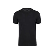 Armani Exchange Männer t-shirt Schwarzes Kurzarmshirt mit Rundhalsausschnitt aus lässigem Baumwollstoff