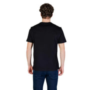 Armani Exchange Männer t-shirt mit schwarzem, kurzärmeligem Rundhalsausschnitt aus weichem Baumwollstoff