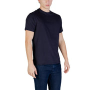 Schwarz Armani Exchange Männer t-shirt mit dezenten Stickereien Calvin Klein Logo auf der Brust aus weichem Baumwollmaterial
