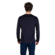 Armani Exchange Herren marineblauer Langarm-Rundhalsausschnitt t-shirt Aus bequemem Stoff für Freizeitkleidung hergestellt