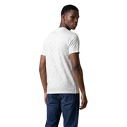 Armani Exchange weißes Kurzarmhemd für Herren t-shirt mit dezentem, sich wiederholendem geometrischem Logomuster für Freizeitkleidung