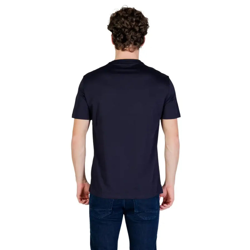 Marineblaues, kurzärmeliges Baumwollshirt mit Rundhalsausschnitt t-shirt für Männer von Armani Exchange, ideal für Freizeitkleidung