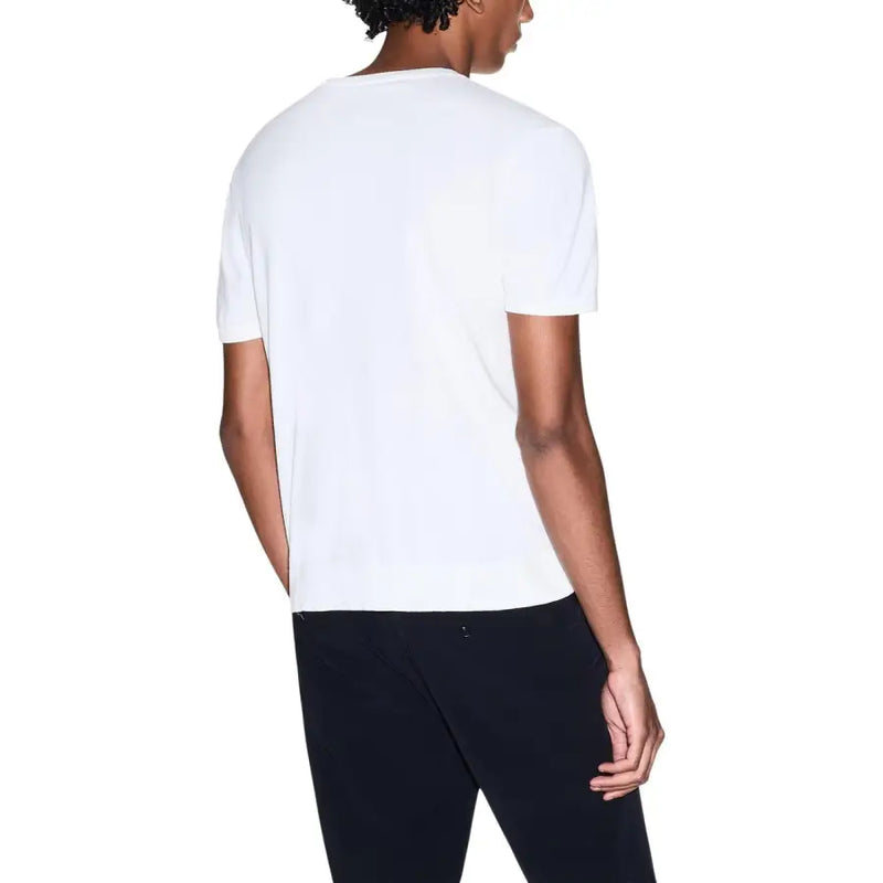 Armani Exchange Männer t-shirt Weißes Kurzarm-Shirt mit Rundhalsausschnitt aus weichem Material für die Freizeit.