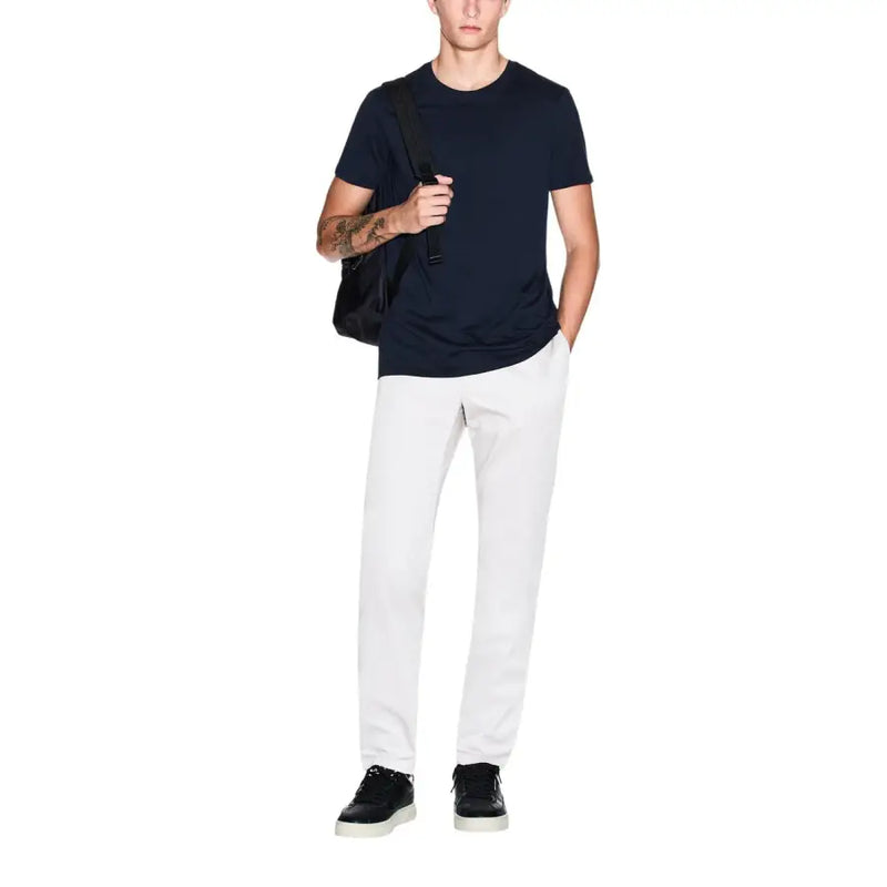 Armani Exchange Herren marineblaues kurzärmeliges Baumwoll-T-Shirt mit Rundhalsausschnitt t-shirt für Freizeitkleidung