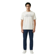 Cream-colored Armani Exchange men t-shirt with a subtle outlined logo across the chest in soft cotton fabric