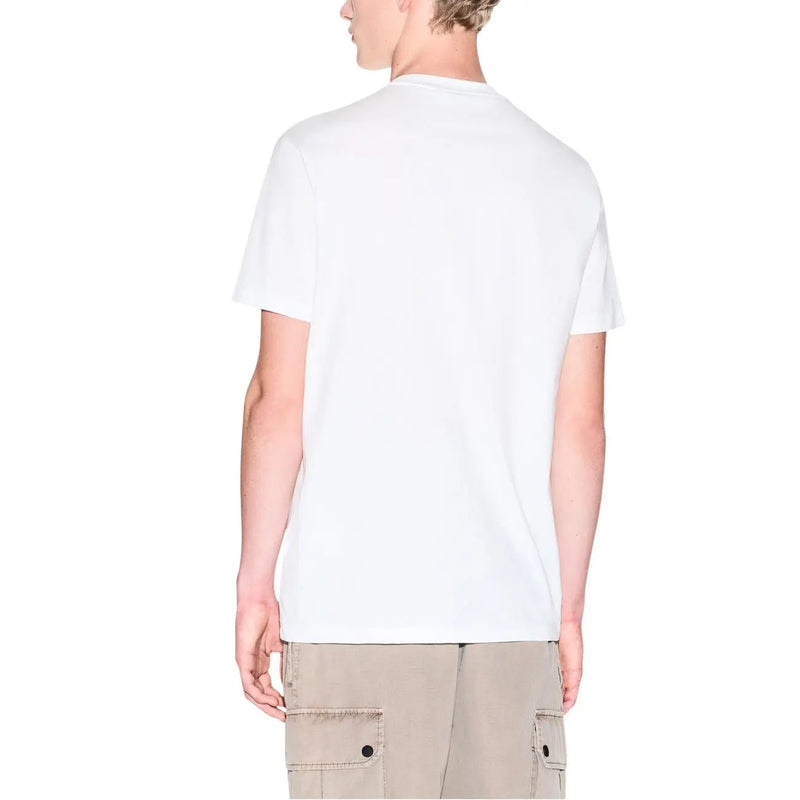 Armani Exchange men white cotton t-shirt with a simple crew neck and short sleeves
