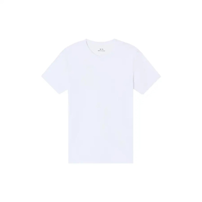 Armani Exchange Herren weiße Baumwolle t-shirt mit Rundhalsausschnitt und kurzen Ärmeln, verziert mit einer A/X-Logo-Stickerei.