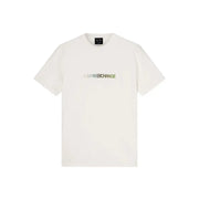 cremefarben Armani Exchange Männer t-shirt mit einem dezenten Farbverlaufslogo aus weichem Baumwollstoff auf der Brust