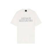cremefarben Armani Exchange Männer t-shirt mit fett umrandet Armani Exchange Logo über der Brust