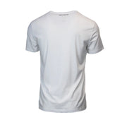 Weiß Armani Exchange Herren Kurzarm-Baumwollhemd t-shirt mit klassischem Rundhalsausschnitt und dezentem Logo am Halsausschnitt