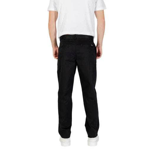 Black chino trousers by armani exchange featuring a sleek straight-leg cut and subtle stitching details