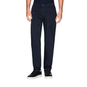 Armani Exchange Herrenhose, dunkelblaue Chino-Hose mit elegantem, geradem Bein und dezenten Ziernähten