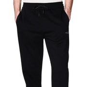 Schwarze Baumwolle armani exchange Herrenhose im Jogger-Stil mit Kordelzugbund und weißem Markenlogo am Oberschenkel