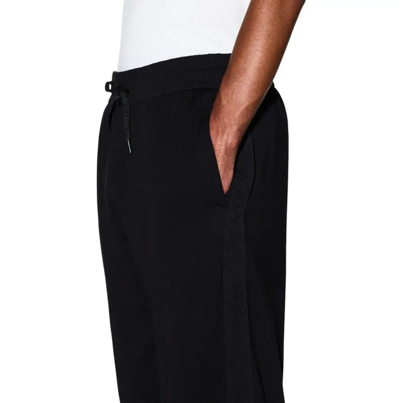 Armani Exchange Schwarze Herren-Sporthose mit Kordelzugbund und Seitennähten