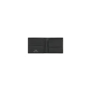 Armani Exchange Herren-Geldbörse aus schwarzem Leder, zweifach gefaltet, minimalistisches Design und weiße Stickerei Armani Exchange Logo