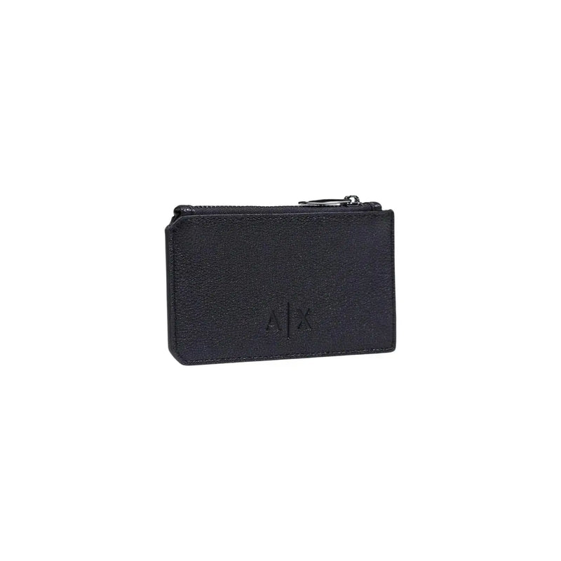 Armani Exchange Herren-Geldbörse, schwarzes Polyester, Reißverschluss-Kartenetui, Maße: 13 x 7 x 1,5 Zentimeter