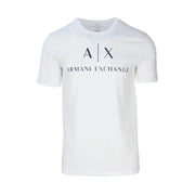 White short-sleeved Armani Exchange cotton crew neck T-shirt for men