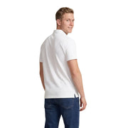 Armani Exchange Weißes Herren-Poloshirt aus Baumwolle mit kurzen Ärmeln, klassischem Kragen und geripptem Saum, Vorderansicht