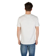 Armani Exchange Weißes Herren-T-Shirt aus Baumwolle mit kurzen Ärmeln und Rundhalsausschnitt in schlichtem Design