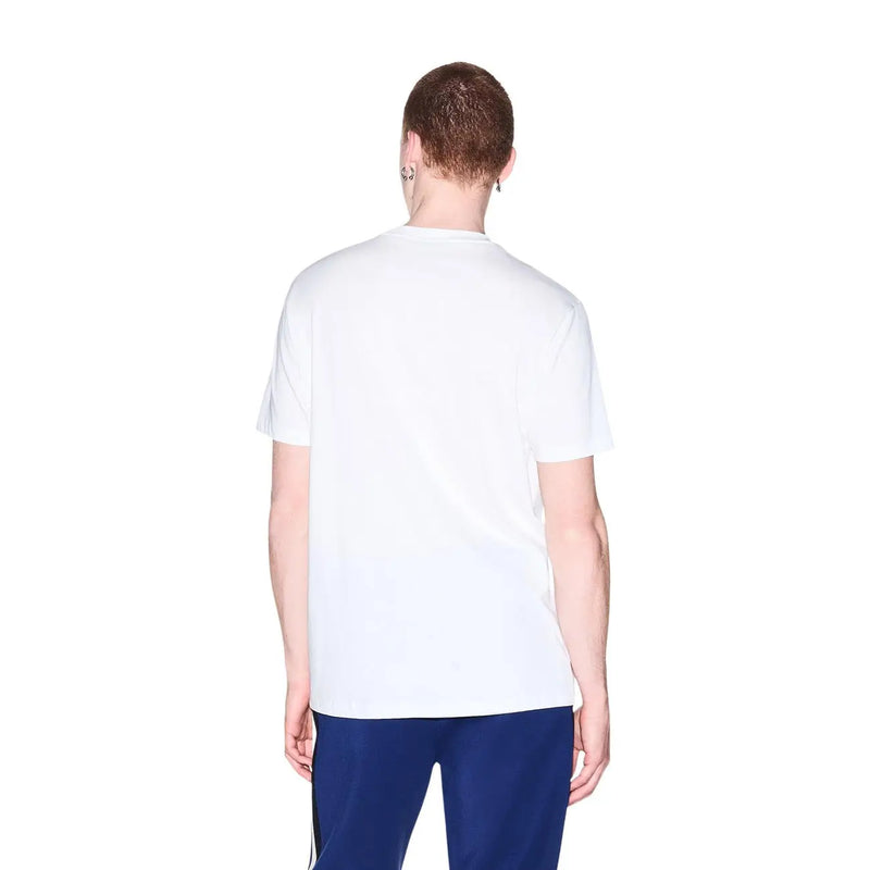 Armani Exchange Weißes Herren-T-Shirt aus Baumwolle mit schlichtem Rundhalsausschnitt und kurzen Ärmeln