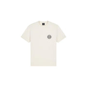 cremefarben Armani Exchange Weißes Herren-T-Shirt aus Baumwolle mit dezentem, gesticktem Logo auf der linken Brustseite.