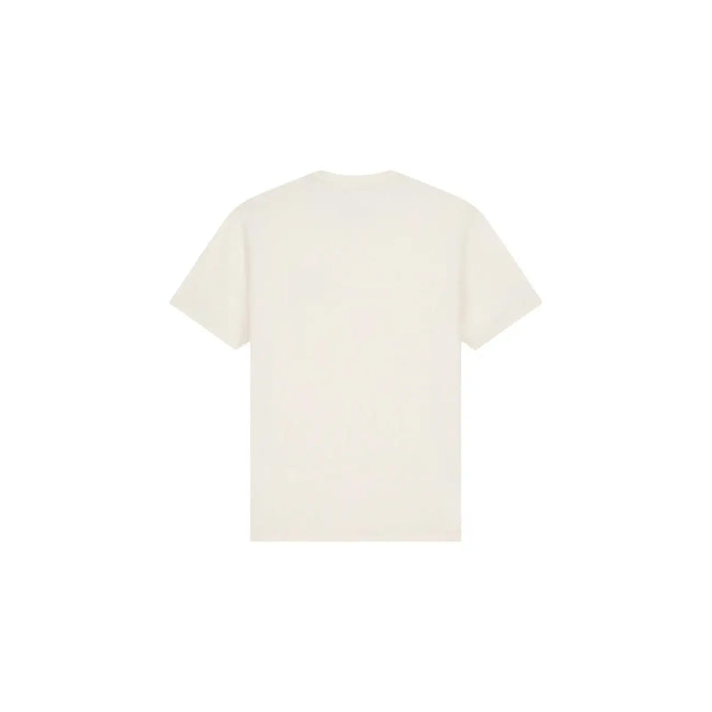Armani Exchange Weißes Herren-T-Shirt aus Baumwolle mit cremefarbenen kurzen Ärmeln und schlichtem Rundhalsausschnitt