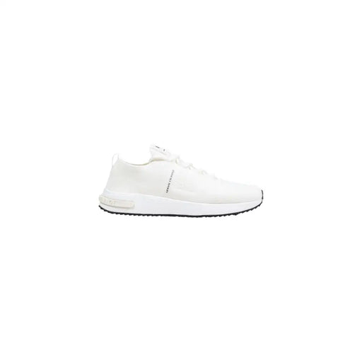 Armani Exchange Sportlicher Herren-Sneaker aus weißem Strickpolyester mit elegantem, minimalistischem Design und dezentem seitlichem Branding