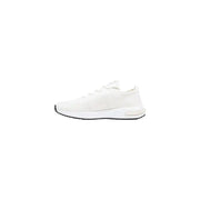 Armani Exchange Sportlicher Herren-Sneaker aus weißem Polyester mit elegantem Strickdesign und dezentem seitlichem Logo