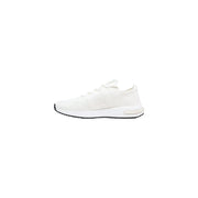 Armani Exchange men white sporty polyester sneaker with sleek knit design and subtle side branding